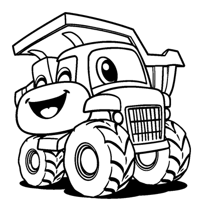 Dump Truck Colouring Page (Kids, Standard)