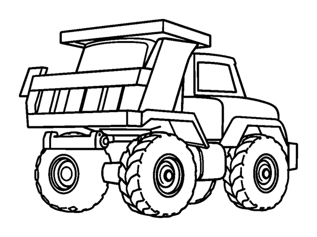 Dump Truck colouring page — free printable for toddlers