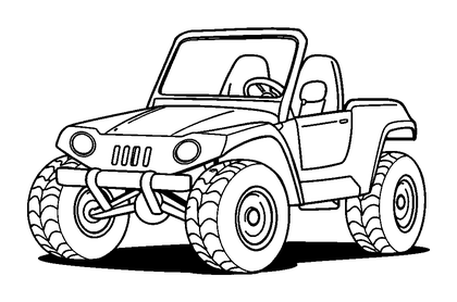 Dune Buggy Colouring Page (Kids, Bold & Easy)