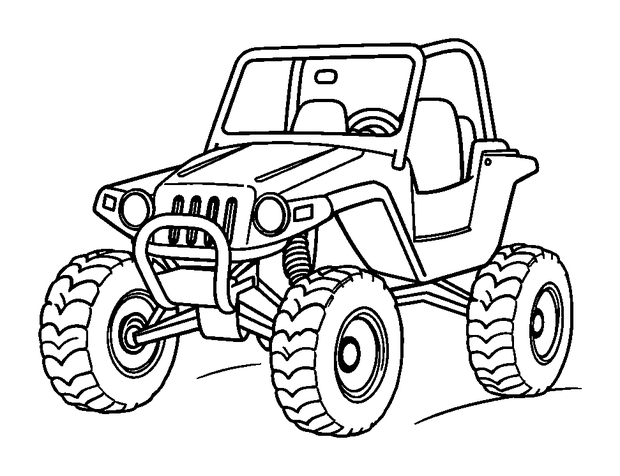 Dune Buggy colouring page — free printable for kids