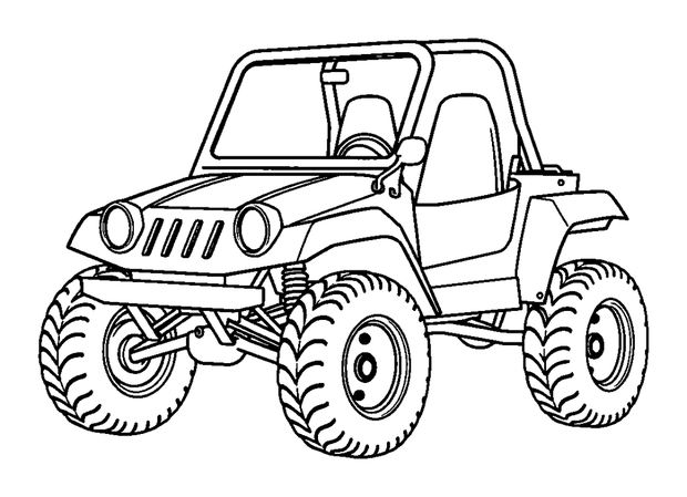 Dune Buggy colouring page — free printable for toddlers