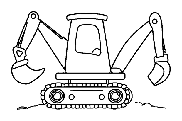 Excavator colouring page — free printable for kids