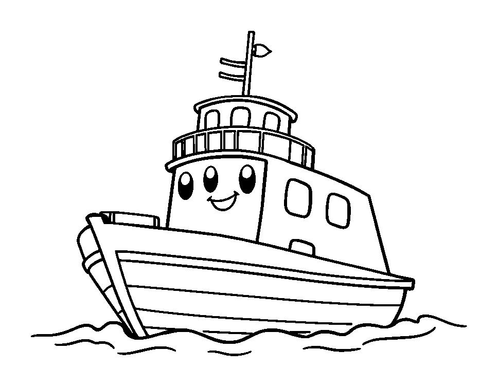 Ferry colouring page — free printable for kids
