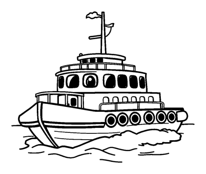 Ferry Colouring Page (Kids, Standard)