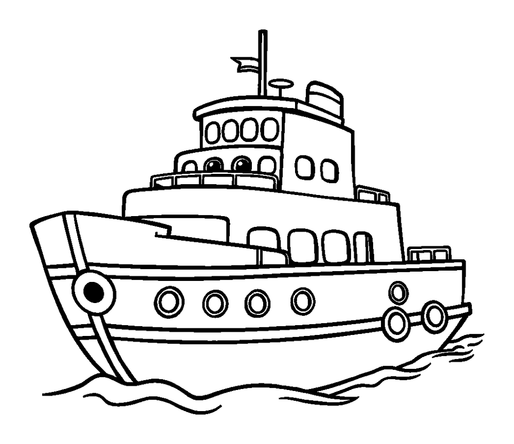 Ferry colouring page — free printable for toddlers