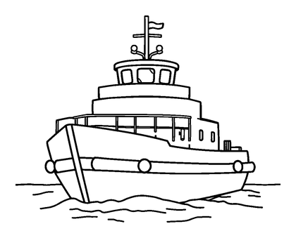 Ferry Colouring Page (Toddler, Bold & Easy)
