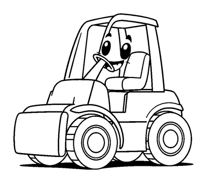 Forklift Colouring Page (Kids, Bold & Easy)