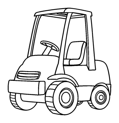 Forklift Colouring Page (Kids, Bold & Easy)