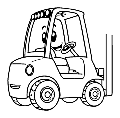 Forklift Colouring Page (Kids, Standard)