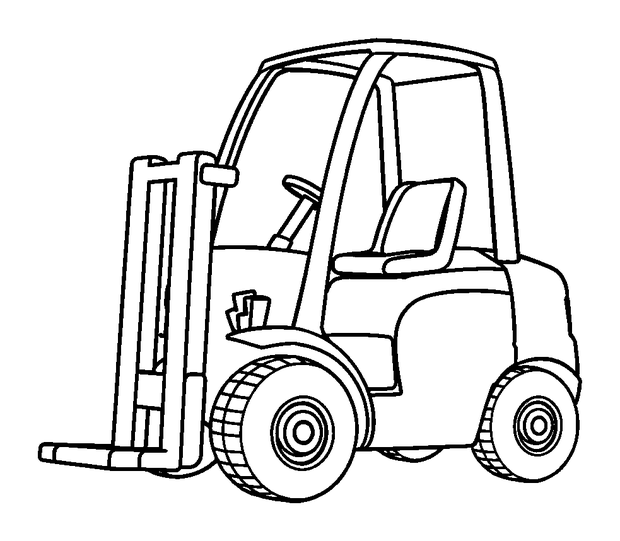 Forklift colouring page — free printable for kids