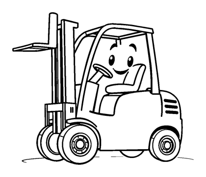 Forklift Colouring Page (Toddler, Bold & Easy)