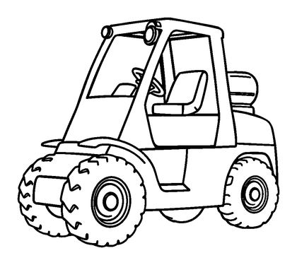 Forklift Colouring Page (Toddler, Bold & Easy)