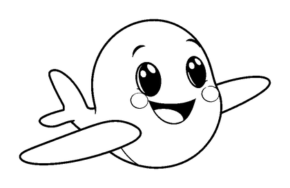 Glider Colouring Page (Toddler, Bold & Easy)