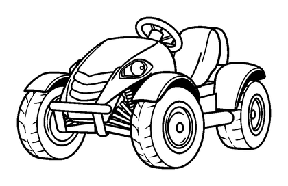Go Kart Colouring Page (Kids, Bold & Easy)