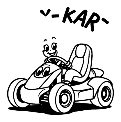 Go Kart Colouring Page (Kids, Standard)