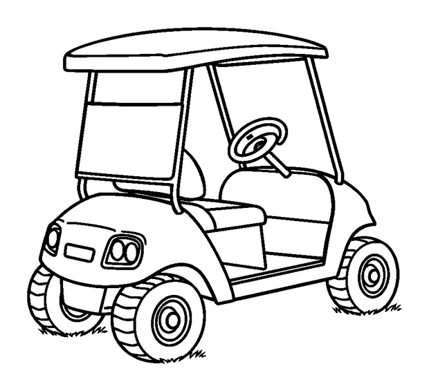 Golf Buggy colouring page — free printable for kids