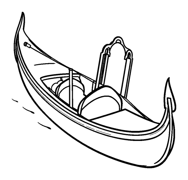 Gondola colouring page — free printable for kids
