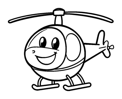 Helicopter Colouring Page (Kids, Bold & Easy)