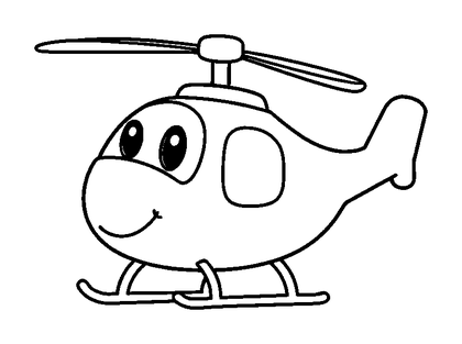 Helicopter Colouring Page (Kids, Bold & Easy)