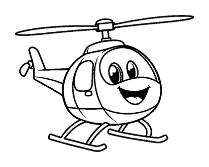 Helicopter Colouring Page (Kids, Standard)