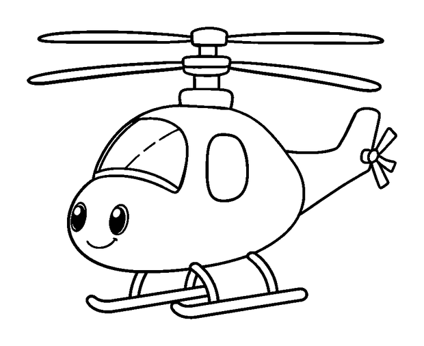 Helicopter colouring page — free printable for kids