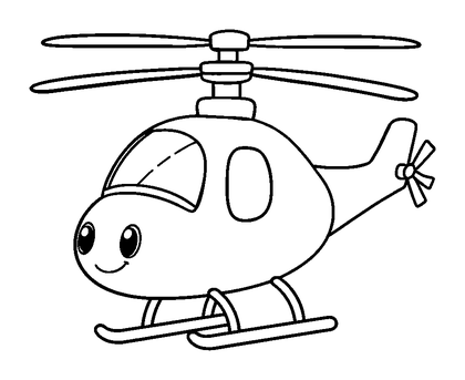 Helicopter Colouring Page (Kids, Standard)