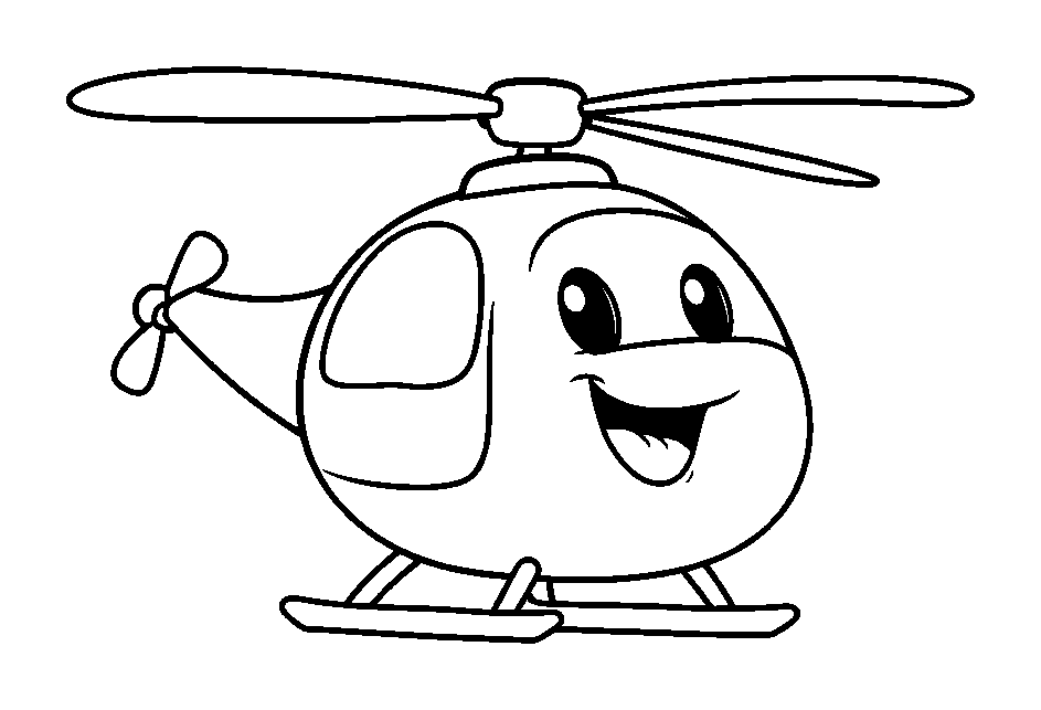 Helicopter colouring page — free printable for toddlers
