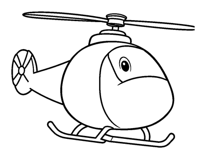 Helicopter Colouring Page (Toddler, Bold & Easy)