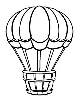 Hot Air Balloon Basket Colouring Page (Kids, Bold & Easy)