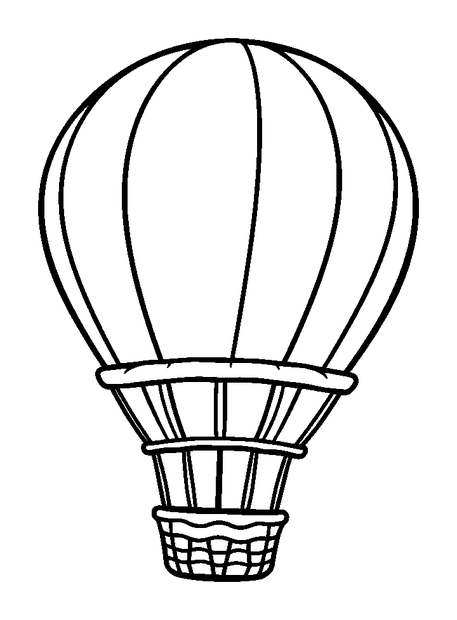 Hot Air Balloon Basket colouring page — free printable for toddlers