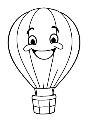 Hot Air Balloon Colouring Page (Kids, Bold & Easy)