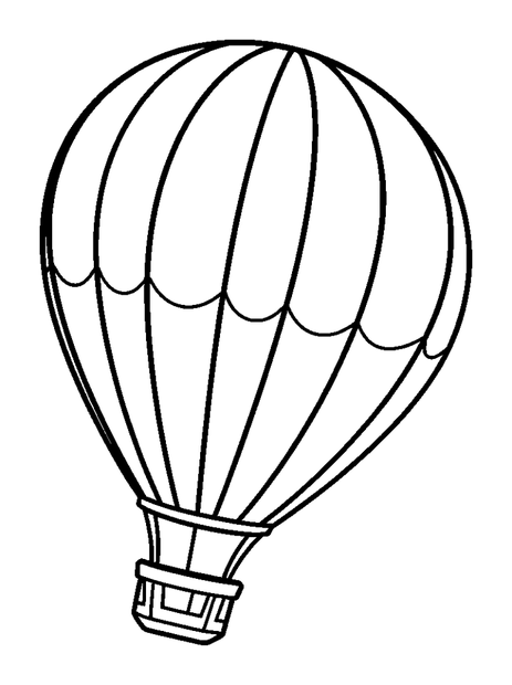 Hot Air Balloon colouring page — free printable for kids