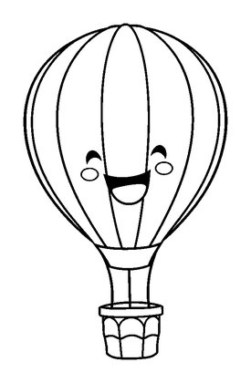Hot Air Balloon Colouring Page (Kids, Standard)