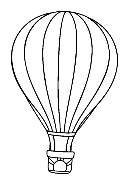 Hot Air Balloon colouring page — free printable for kids