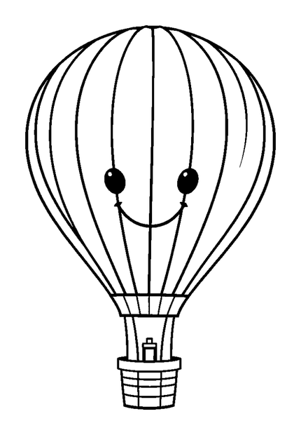 Hot Air Balloon colouring page — free printable for toddlers
