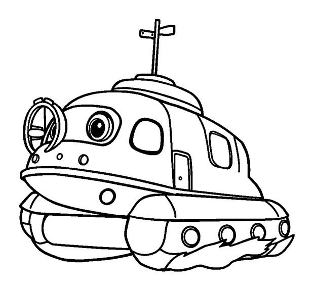 Hovercraft colouring page — free printable for kids