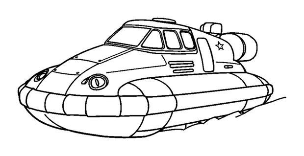 Hovercraft colouring page — free printable for toddlers