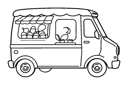 Ice Cream Van Colouring Page (Kids, Standard)