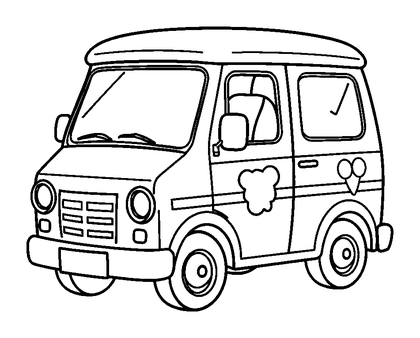 Ice Cream Van Colouring Page (Kids, Standard)