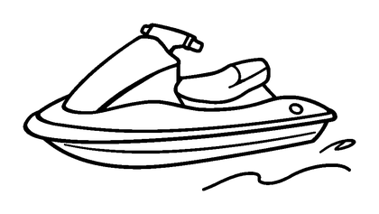Jet Ski Colouring Page (Kids, Bold & Easy)