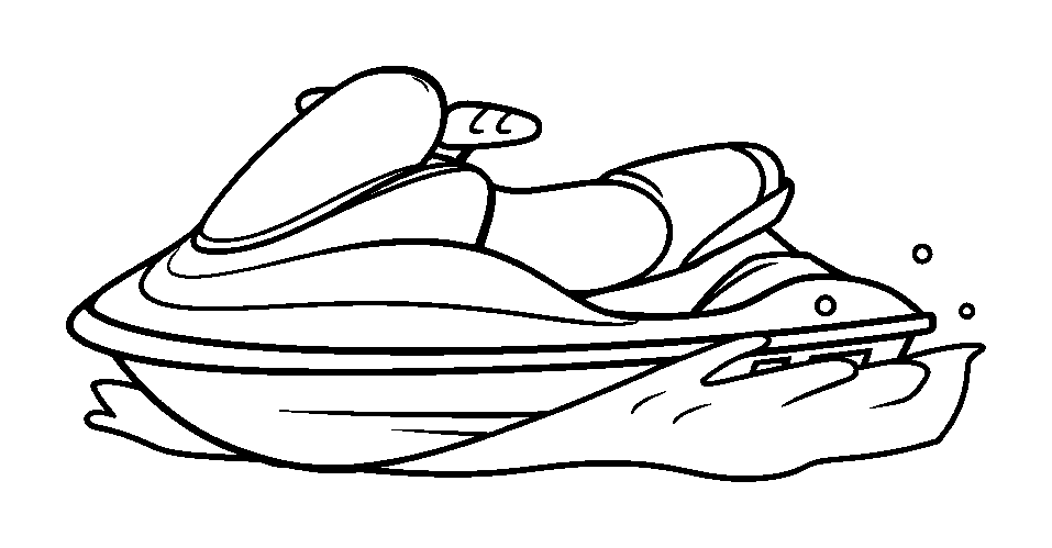 Jet Ski colouring page — free printable for kids