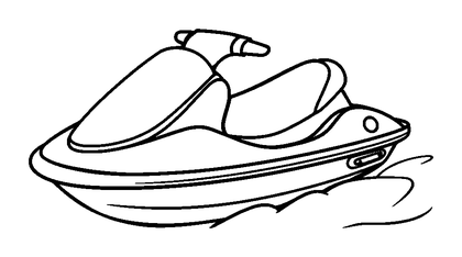 Jet Ski Colouring Page (Toddler, Bold & Easy)