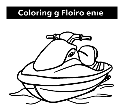 Jet Ski Colouring Page (Toddler, Bold & Easy)