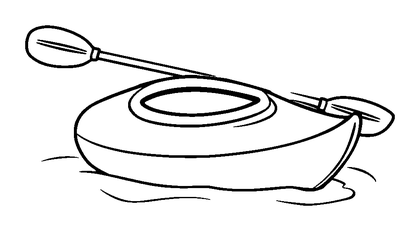 Kayak Colouring Page (Kids, Bold & Easy)