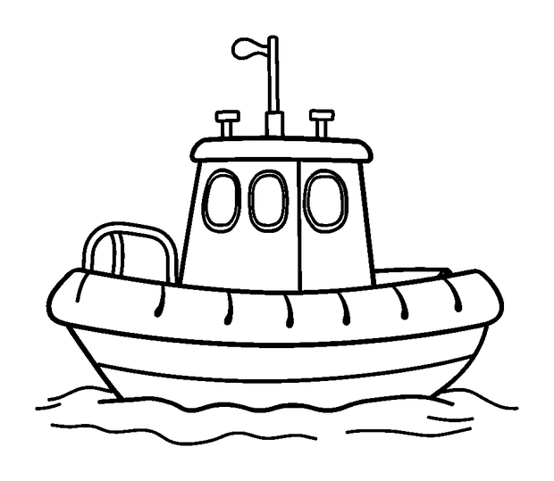 Lifeboat colouring page — free printable for kids