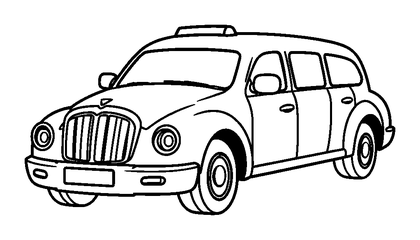 Limousine Colouring Page (Kids, Bold & Easy)