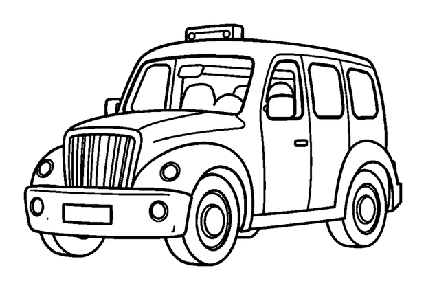 Limousine colouring page — free printable for kids