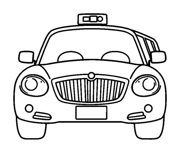 Limousine colouring page — free printable for toddlers