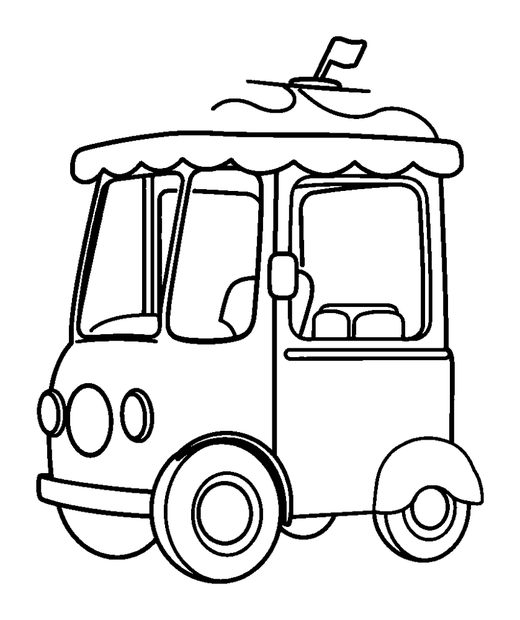 Milk Float colouring page — free printable for kids