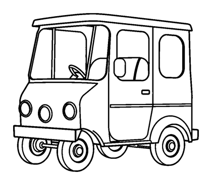 Milk Float Colouring Page (Toddler, Bold & Easy)